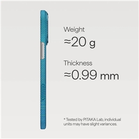 قاب آیفون 17 پرو مکس برند پی تاکا مدل PITAKA Ultra Slim Lucid Blue مناسب برای Apple iPhone 17 Pro Max