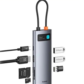 هاب تایپ سی 7 پورت بیسوس Baseus Metal Gleam Series Hub BS-OH146A B00030708811-01