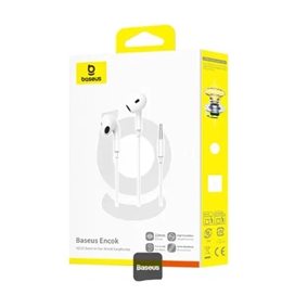 هندزفری سیمی جک 3.5 میلیمتر بیسوس Baseus Encok HZ19 White Wired In-Ear Headphones