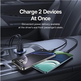 شارژر فندکی دو پورت تایپ سی 30 وات بیسوس Baseus GoTrip DP1 Car Charger BS-C15C2