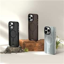 قاب YOUNGKIT یانگکیت Brown Wooden Texture Magsafe Series مناسب برای Apple iPhone 15 Pro
