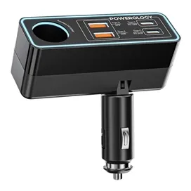 شارژر فندکی برند پاورولوژی مدل Powerology Brio 125W Multi-Port Car Charger