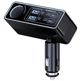 شارژر فندکی برند پاورولوژی مدل Powerology Brio 125W Multi-Port Car Charger
