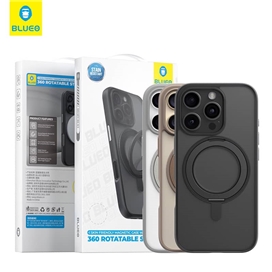 قاب برند بلوئو مدل Blueo Skin Friendly Frosted Anti-drop Case Ring Stand 360° مناسب برای Apple iPhone 17 Pro Max