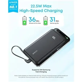 پاوربانک 22.5 وات 10000 میلی آمپر انکر مدل Anker Zolo Power Bank (10K, 22.5W) A110D