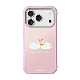قاب برند یانگ کیت مدل Swans In Love قو های عاشق صورتی  Youngkit آیفون مناسب برای Apple iPhone 17 Pro Max