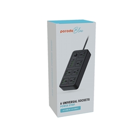 محافظ و چندراهی برق پرودو Porodo Blue 6 Sockets Power Strip 3M PB6ACPS1C3ABK