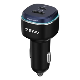 شارژر فندکی پاورولوژی Powerology 75W Dual-Port High Power-Port Car Charger