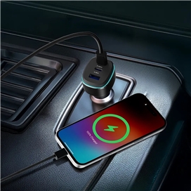 شارژر فندکی پاورولوژی Powerology 140W Triple-Port High Power-Port Car Charger