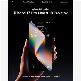 گلس اسپیگن (پک 2 عددی) مدل Glas.tR EZ Fit Pro برای iPhone 18 Pro Max / 17 Pro Max