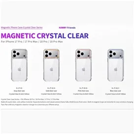 قاب برند نیمی شفاف مدل Nimmy Magnetic Crystal Clear آیفون مناسب برای Apple iPhone 18 Pro Max