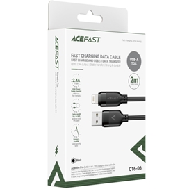 کابل لایتنینگ ایس فست ACEFAST C16-06 طول 2 متر شدت جریان 2.4 آمپر