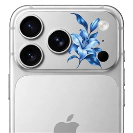 محافظ دور لنز طرح لیلیوم آبی Blue Lilium بلو Blueo Invisible Shock-Resistant Lens Protection مناسب برای Apple iPhone 17 Pro Max