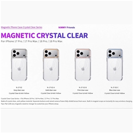 قاب برند نیمی شفاف مدل Nimmy Magnetic Crystal Clear آیفون مناسب برای Apple iPhone 18 Pro