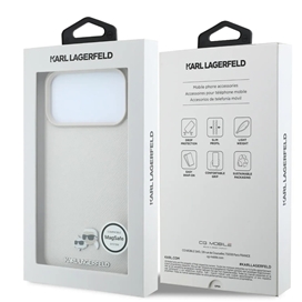قاب کارل لاگرفلد Karl Lagerfel Grained MagSafe with Karl & Choupette Heads مناسب برای Apple iPhone 17 Pro