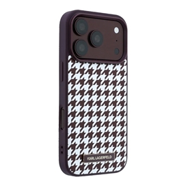 قاب برند کارل لاگرفلد مدل Karl Lagerfel Smooth PU Magsafe Houndstooth With Resin Logo مناسب برای Apple iPhone 18 Pro Max