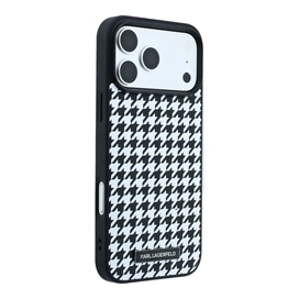 قاب برند کارل لاگرفلد مدل Karl Lagerfel Smooth PU Magsafe Houndstooth With Resin Logo مناسب برای Apple iPhone 18 Pro Max