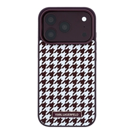قاب برند کارل لاگرفلد مدل Karl Lagerfel Smooth PU Magsafe Houndstooth With Resin Logo مناسب برای Apple iPhone 18 Pro Max