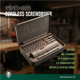 پیچ گوشتی شارژی گرین لاین Green Lion GSD-28 GNGSD28CSGY دارای 18 سری