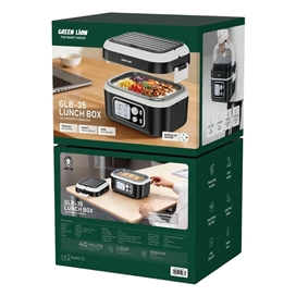 ظرف غذای گرمکن دار شارژی گرین لاین Green Lion GLB-35 GNGLB35LBXBK ظرفیت 1.5 لیتر
