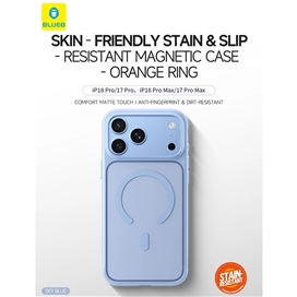 قاب بلو Blueo Skin Friendly Stain & Slip Resistant Magnetic Case-Orange Ring با مگ سیف مناسب برای Apple iPhone 18 Pro