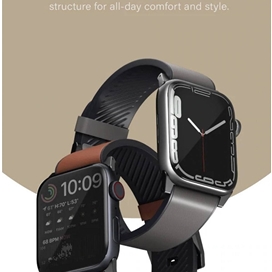 بند چرمی اپل واچ یونیک سایز 42/44/45/49 Uniq Straden Waterproof Leather Hybrid Apple Watch Strap