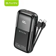 پاوربانک 10000 باوین Bavin PC1099 توان 22.5 وات همراه با 2 کابل متصل