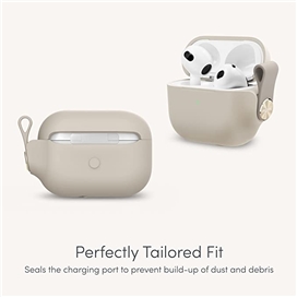 کاور برند Moshi مدل Pebbo Luxe Vegan Leather مناسب برای Apple AirPods 3