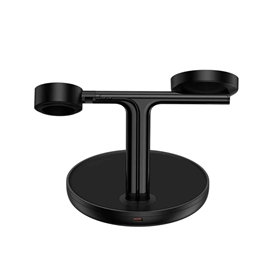 شارژر بی‌سیم مگنتی و پایه نگهدارنده موبایل 3در1 بیسوس Baseus Wireless Charger Holder Swan 20W WXTE000101