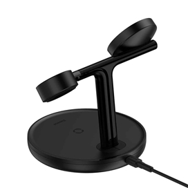 شارژر بی‌سیم مگنتی و پایه نگهدارنده موبایل 3در1 بیسوس Baseus Wireless Charger Holder Swan 20W WXTE000101