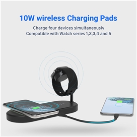 استند و شارژر وایرلس مگنتی پاورولوژی Powerology 4in1 Fast-Wireless Charging Dock P41MFCHBK