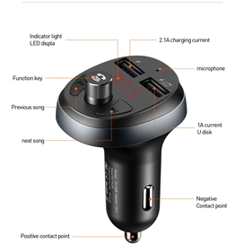 شارژر فندکی Car Charger با قابلیت تماس و پخش موسیقی مک دودو Mcdodo مدل CC-6880