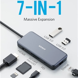 هاب 7 پورت انکر Anker PowerExpand Plus 7 IN 1 USB-C HUB A8352