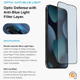 گلس آنتی بلوری یونیک مدل UNIQ OPTIX ANTI-BLUE LIGHT iPhone مناسب برای Apple iPhone 13 Pro