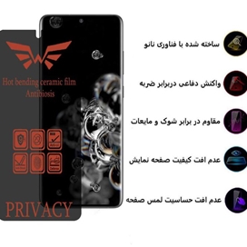 محافظ صفحه نمایش حریم شخصی اپیکوی مدل Nano-Privacy مناسب برای گوشی موبایل سامسونگ Galaxy S20 Ultra