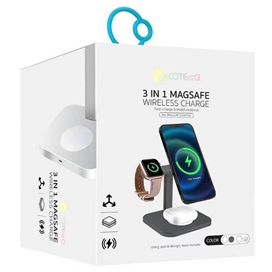 شارژر بیسیم 3 کاره رومیزی کوتتسی Coteetci 3in1 Magsafe magnetic wireless fast charging 32103