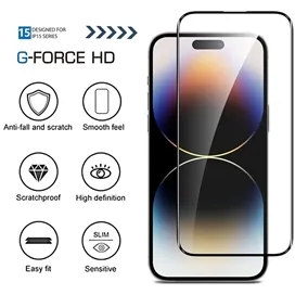 محافظ صفحه نمایش آیفون 15 پرو مکس برند جیتک مدل G-TECH G-FORCE HD IPHONE 15 Pro Max