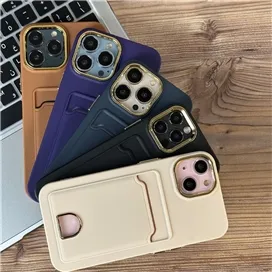 قاب چرمی Leather مدل جاکارتی دار مناسب برای Apple iPhone 13