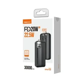 پاوربانک رسی مدل RPB-P38 ظرفیت 30000 میلی آمپر ساعت