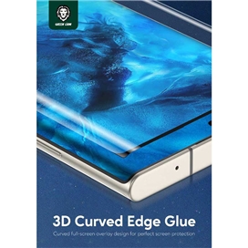 محافظ صفحه شیشه ای تمام صفحه دور چسب خمیده گرین لاین Samsung Galaxy S23 Ultra Green Lion 3D Edge