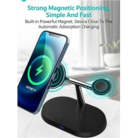 شارژر وایرلس 3 کاره کوتسی Coteci 3in1 Magsafe Stand Wireless Charger 32113