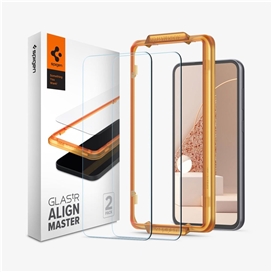 محافظ صفحه نمایش گلکسی S23 FE برند اسپیگن Spigen Glas.tR AlignMaster for Galaxy S23 FE بسته 2 تایی