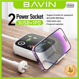 چند راهی برق و شارژر باوین Bavin PC830 دارای 4 پورت