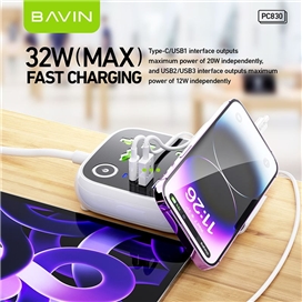 چند راهی برق و شارژر باوین Bavin PC830 دارای 4 پورت