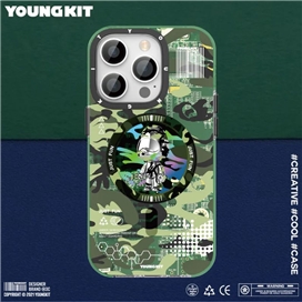 قاب YOUNGKIT یانگکیت Camouflage Circuit Strong Anti-Drop Impact Series Green مناسب برای Apple iPhone 14