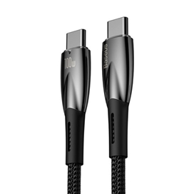 کابل دو سر تایپ سی 100 وات 1 متر بیسوس Baseus Glimmer Type-C To Type-C Fast Charging Data Cable CADH000701