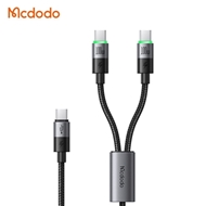 کابل شارژ چند سر تایپ سی 100 وات 1.5 متر مک دودو Mcdodo 2in1 Cable CA-6740