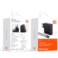 آداپتور 4 پورت 100 وات همراه با کابل دو سر تایپ سی مک دودو Mcdodo GaN Fast Charger Kit CH-5141