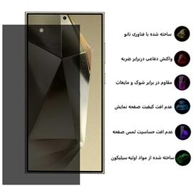 محافظ صفحه نمایش حریم شخصی بوف مدل Silicone-Privacy مناسب برای گوشی موبایل سامسونگ Galaxy S23 Ultra