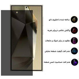 محافظ صفحه نمایش حریم شخصی بوف مدل Silicone-Privacy مناسب برای گوشی موبایل سامسونگ Galaxy S22 Ultra